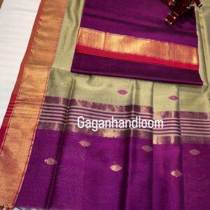 🌸 Maheshwari Handloom Tissue Saree – A Royal Blend of Tradition & Shine