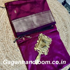 Maheshwari Handloom Mulberry Silk Saree Wine