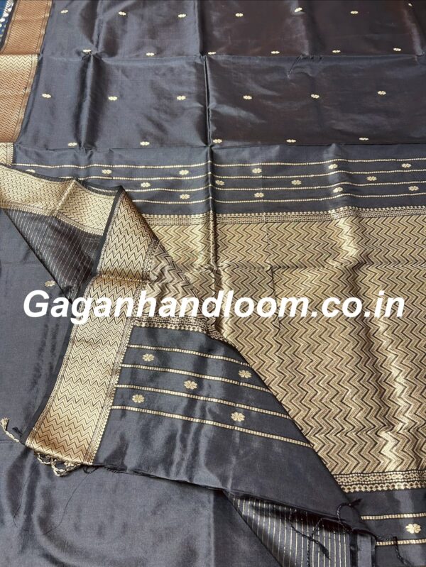 maheshwari handloom mulburry silk saree black