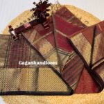 Maheshwari Handloom Tissue Saree with Diamond Zari Border