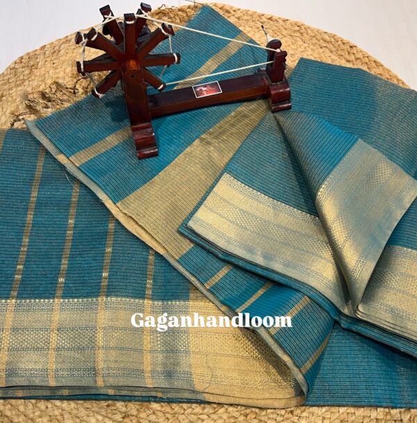 Maheshwari Handloom Tissue Saree with Ruiful Zari Border