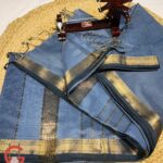 Authentic Maheshwari Handloom Silk by Cotton Saree with Jari Border & Checked Pattern – Handmade Heritage Weave