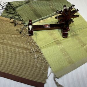 Authentic Maheshwari Silk by Cotton Dupatta – Handwoven Elegance from Maheshwar