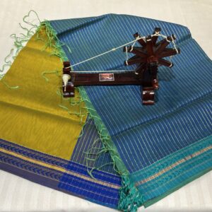 Authentic Maheshwari Silk by Cotton Dupatta – Handwoven Elegance from Maheshwar