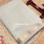 💫 Maheshwari Handloom Silk by Cotton Small Checks Saree with Jik Jek Border