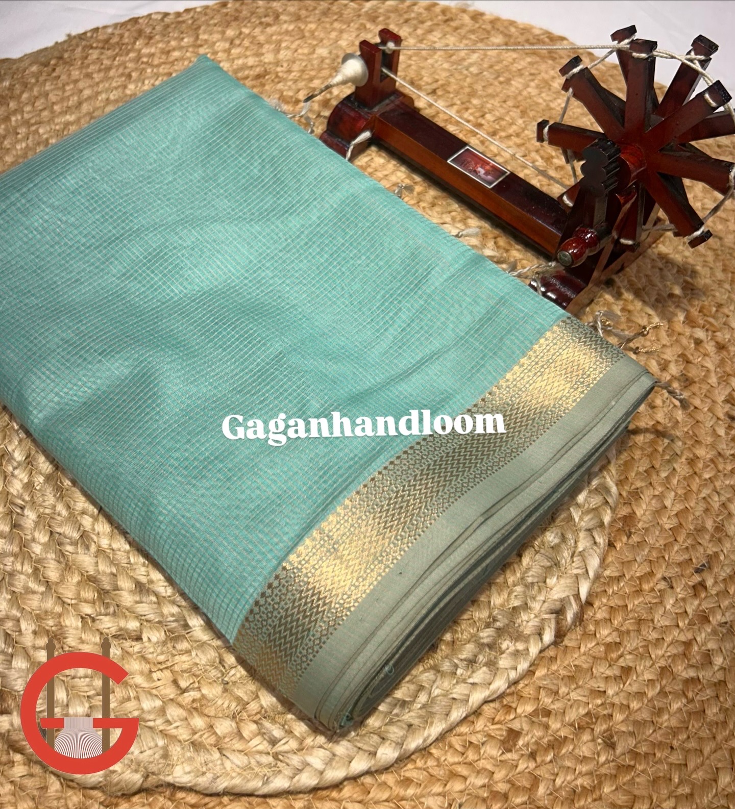 Maheshwari Handloom Silk by Cotton Small Checks Saree with Jik Jek Border