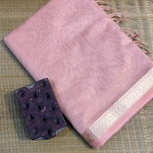 Maheshwari Handloom Kosa Pallu Sare light Pink