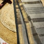 Maheshwari Handloom Silk by Cotton Small Checks Saree with Jik Jek Border