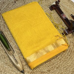 Maheshwari Handloom Kosa Pallu Sare Purple light Pink yellow