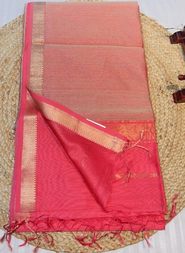 Maheshwari Handloom Silk by Cotton Saree with Kosa Silk Pallu