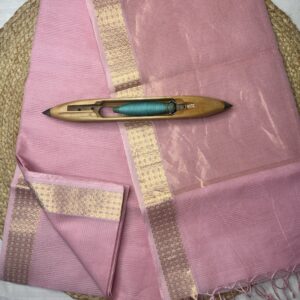 Maheshwari Handloom Kota Checks Silk Cotton Saree | Handwoven Zari Border Saree