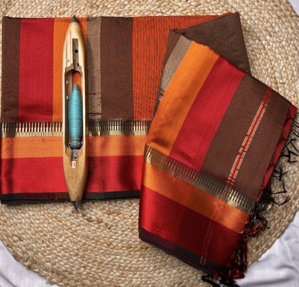 Maheshwari Silk Cotton 3 Piece Suit Set