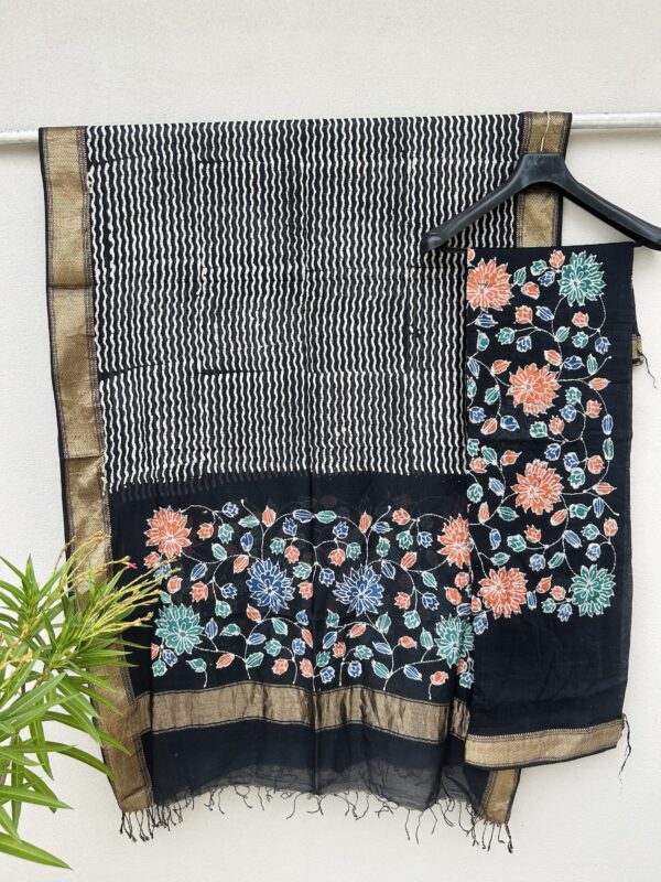 Maheshwari Handloom Indo Asian Print Top Dupatta Set