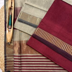 Maheshwari Silk Cotton 3 Piece Suit Set