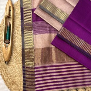 Maheshwari Silk Cotton 3 Piece Suit Set