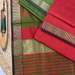 Maheshwari Silk Cotton 3 Piece Suit Set