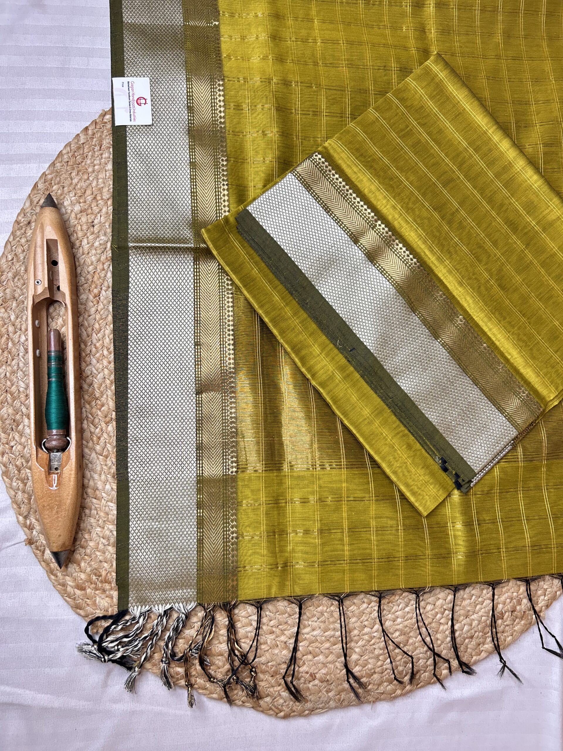 Maheshwari Handloom Jari Checks Top Dupatta