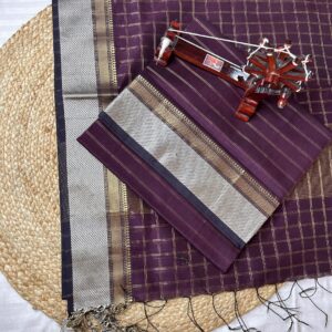 Maheshwari Handloom Jari Checks Top Dupatta