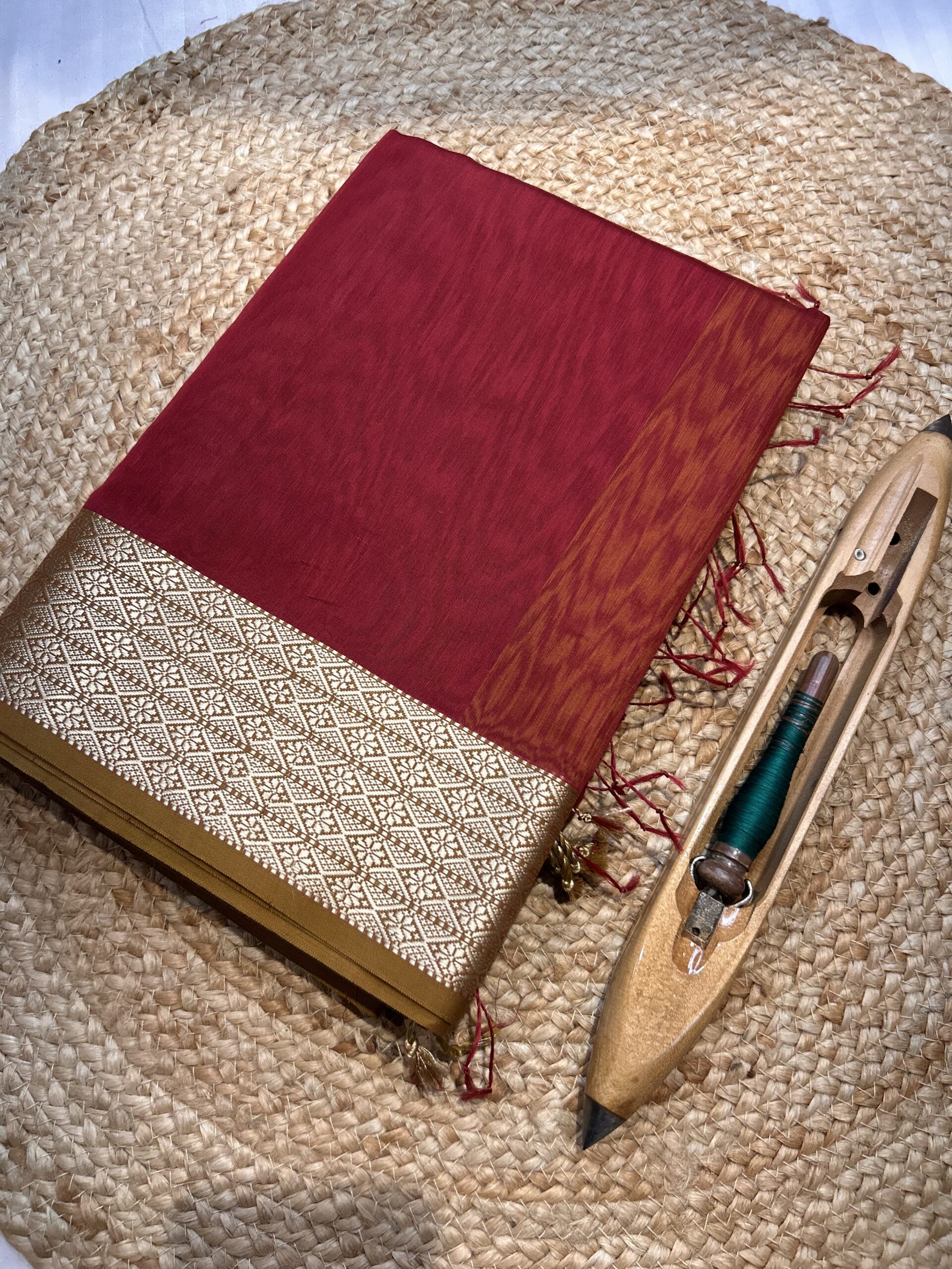 Maheshwari Resham Border Saree