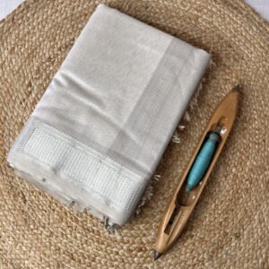 Maheshwari Handloom Silver Chatai M. Rasta Saree