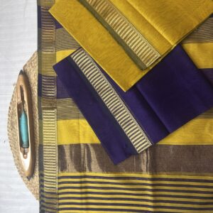 Maheshwari Silk Cotton 3 Piece Suit Set