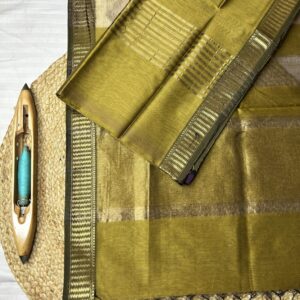 Maheshwari Traditional Jari Strips Top–Dupatta