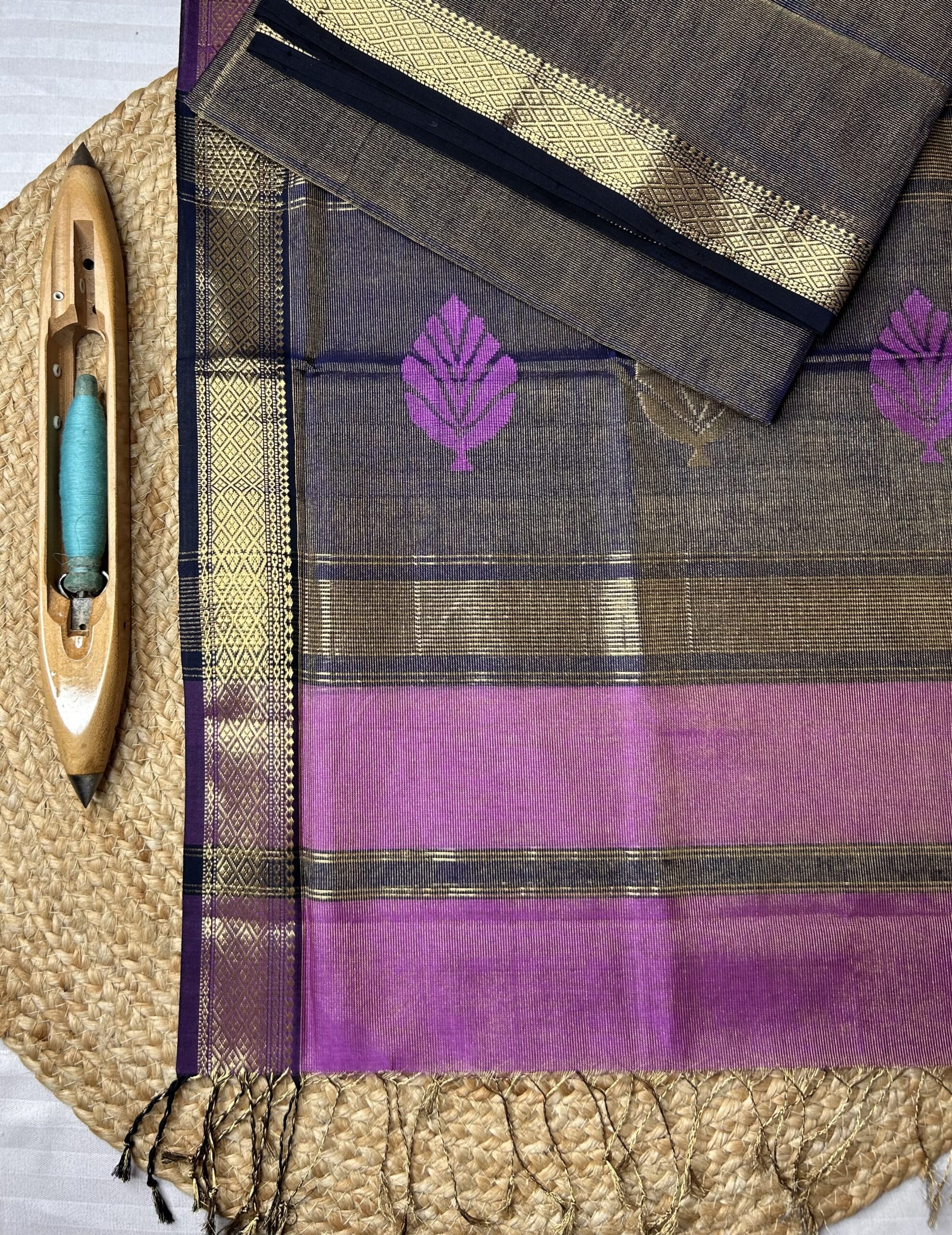 Maheshwari Silk Cotton Tissue Buta Top–Dupatta