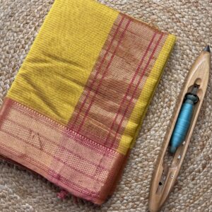 Maheshwari Tissue Silk by Cotton Saree