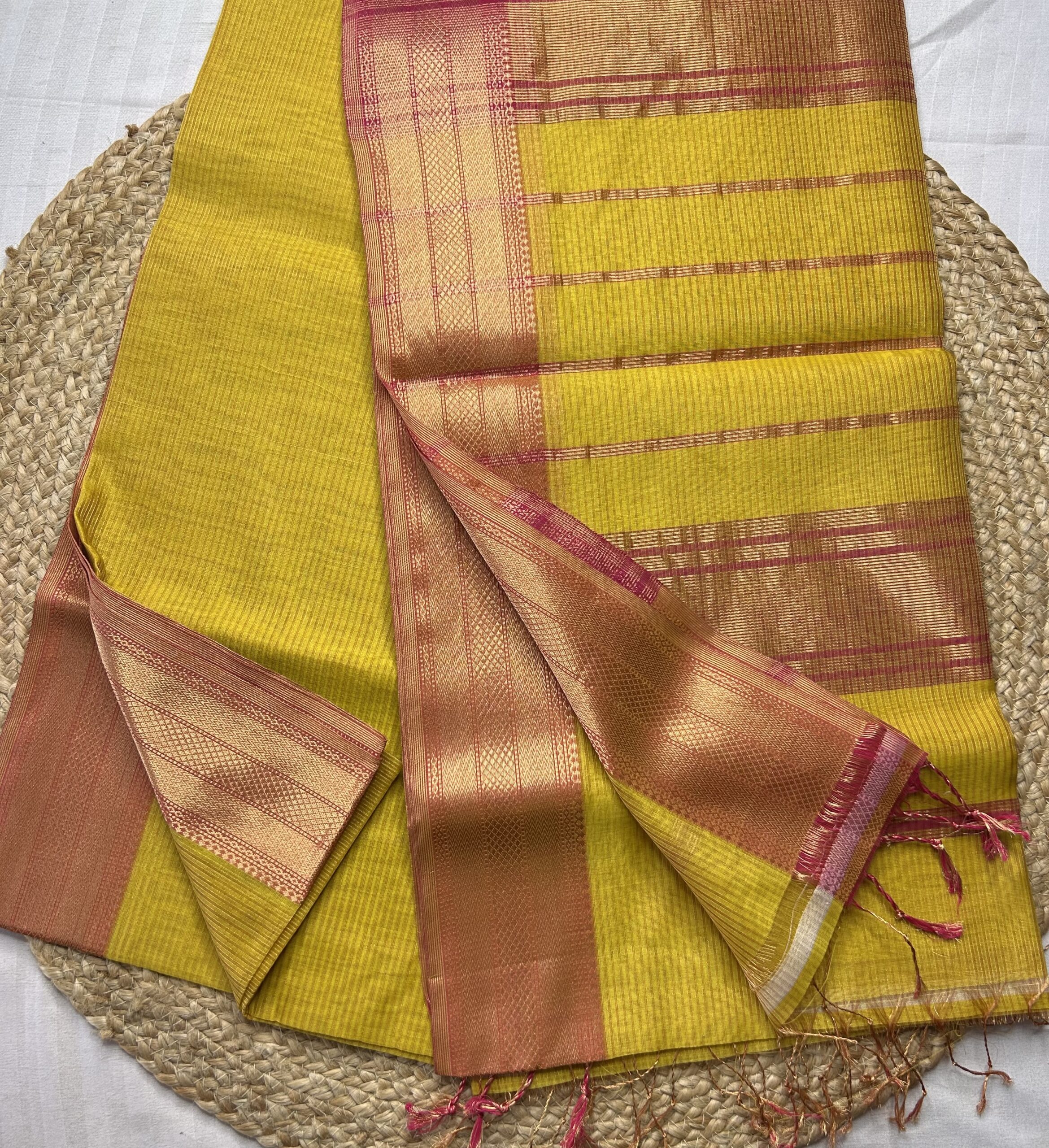 Maheshwari Tissue Silk by Cotton Saree