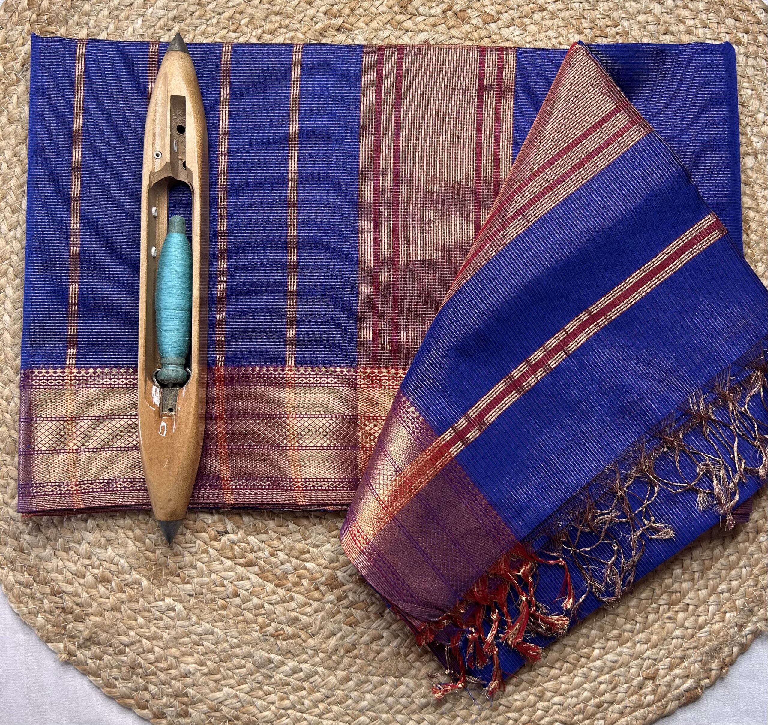 Maheshwari Tissue Silk by Cotton Saree