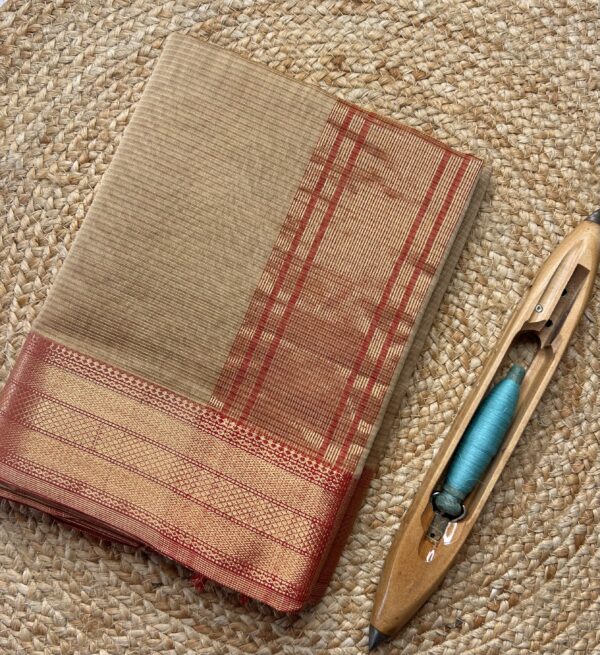 Maheshwari Tissue Silk by Cotton Saree