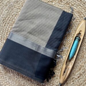 Maheshwari Resham + Silver Rassa Border Saree