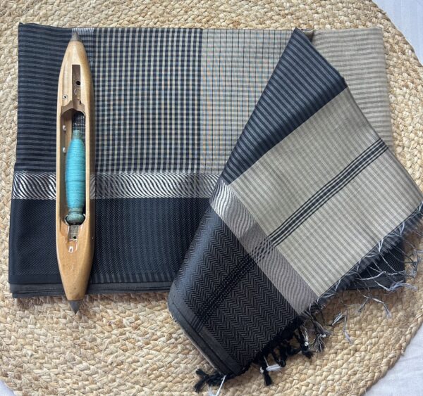 Maheshwari Resham + Silver Rassa Border Saree