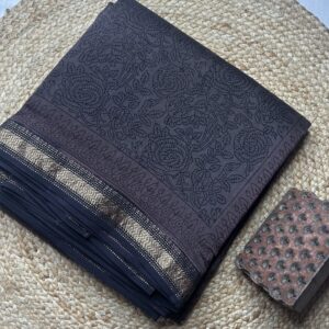 Maheshwari Handloom Silk by Cotton Saree – Bagh Print