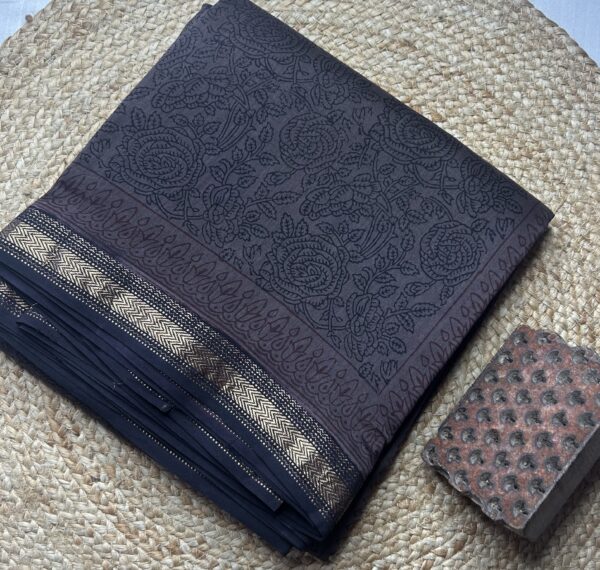 Maheshwari Handloom Silk by Cotton Saree – Bagh Print