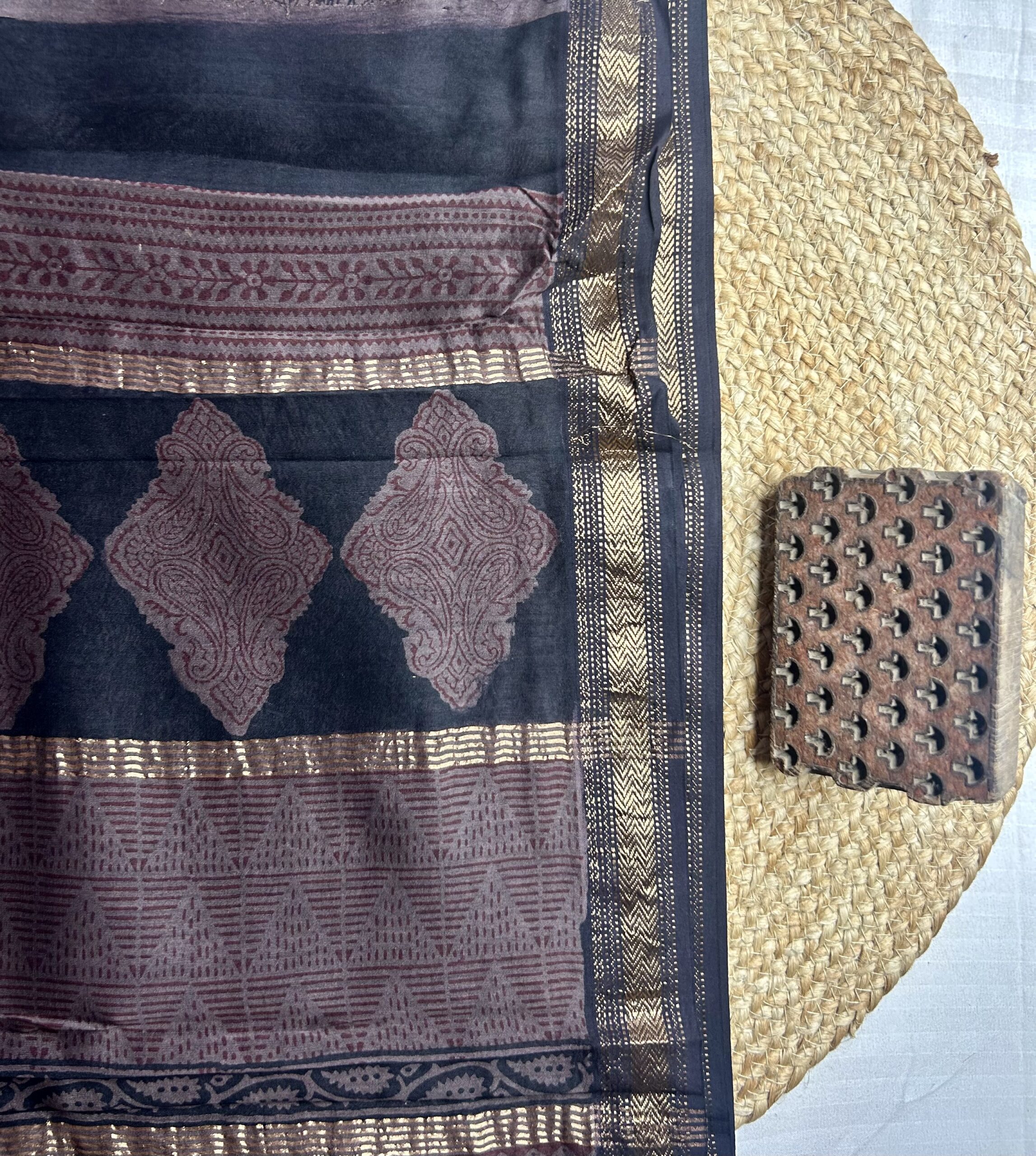 Maheshwari Handloom Silk by Cotton Saree – Bagh Print