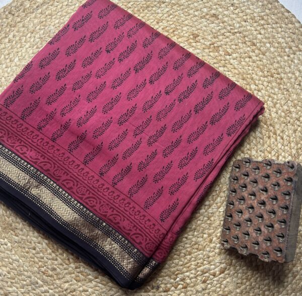 Maheshwari Handloom Silk by Cotton Saree – Bagh Print