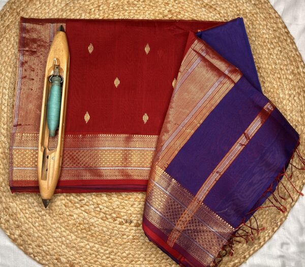 Maheshwari Jari Border Buti Saree