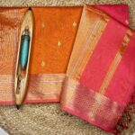 Maheshwari Jari Border Buti Saree | Handloom Silk Cotton Saree