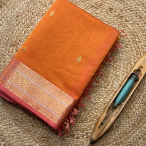 Maheshwari Jari Border Buti Saree | Handloom Silk Cotton Saree