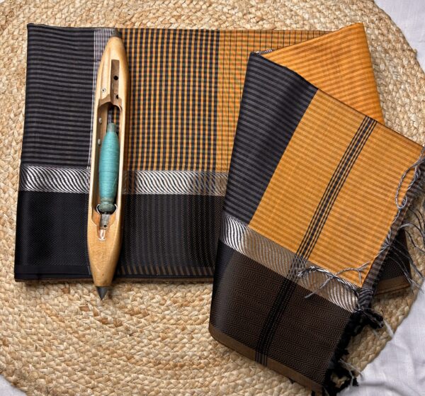 Resham Border Silver Jari Rassa Border Saree