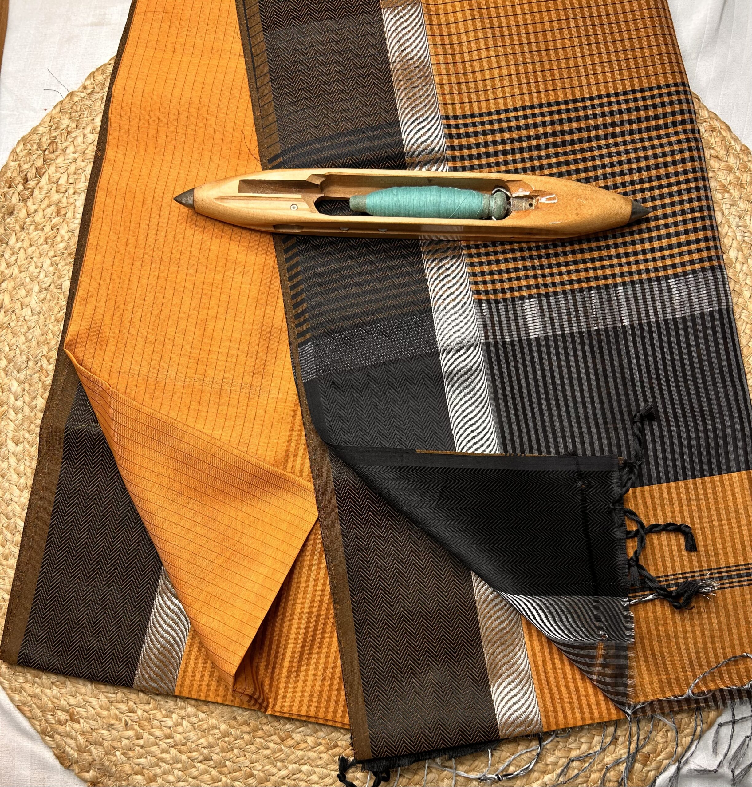 Resham Border Silver Jari Rassa Border Saree