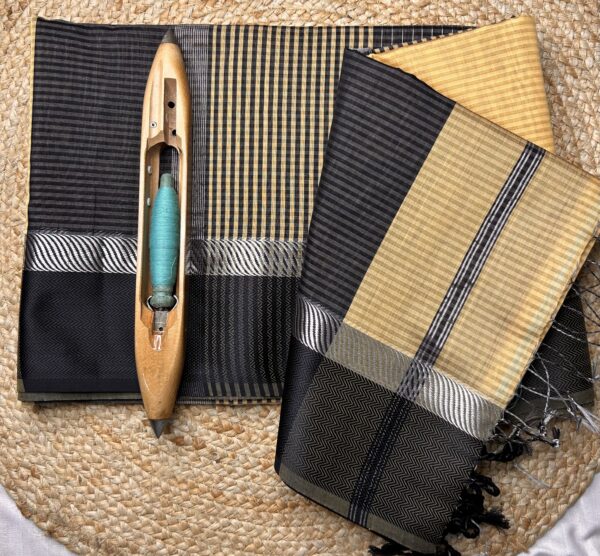 Resham Border Silver Jari Rassa Border Saree