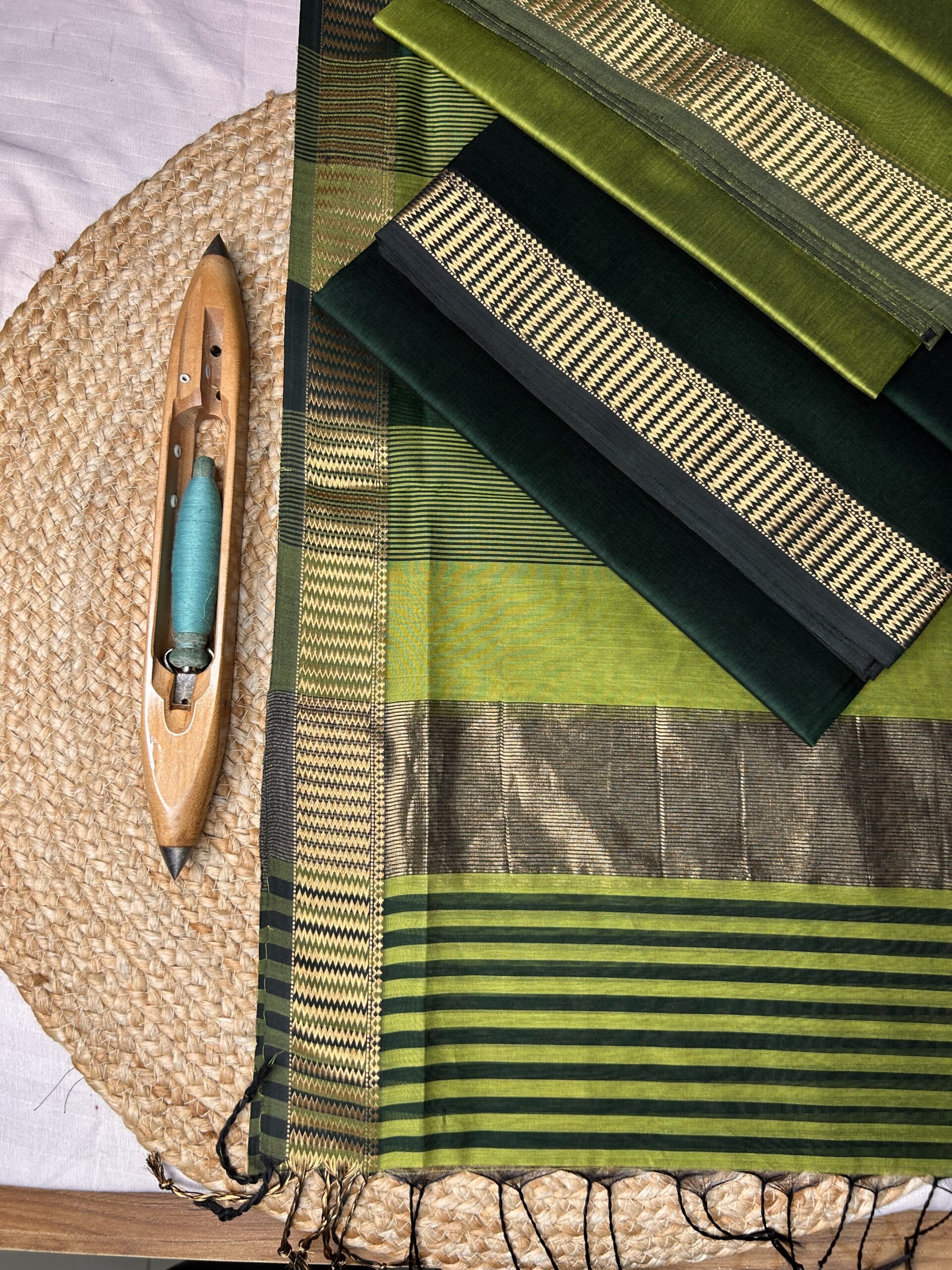 Maheshwari Silk Cotton 3 Piece Suit Set