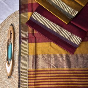 Maheshwari Silk Cotton 3 Piece Suit Set