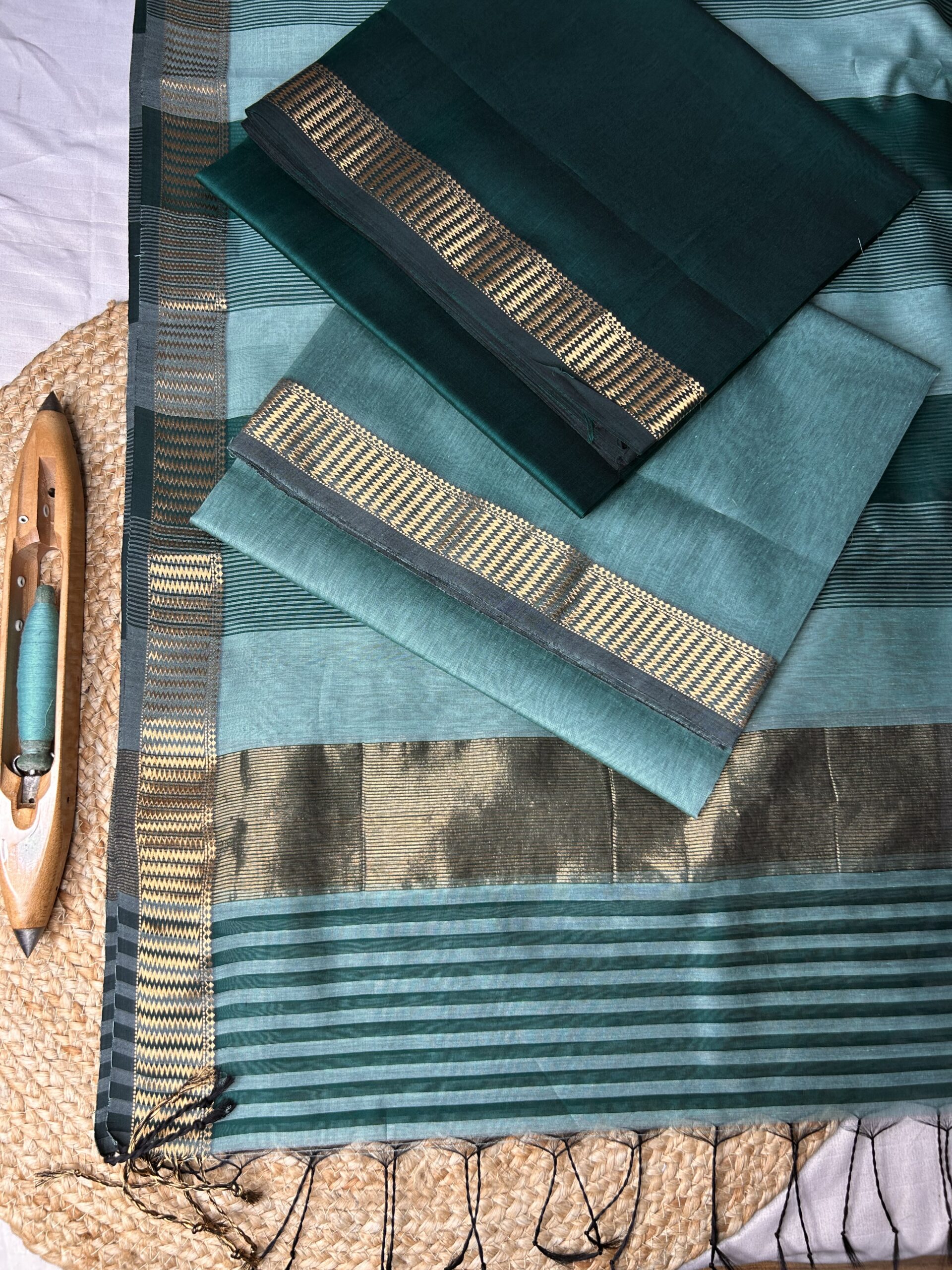 Maheshwari Silk Cotton 3 Piece Suit Set