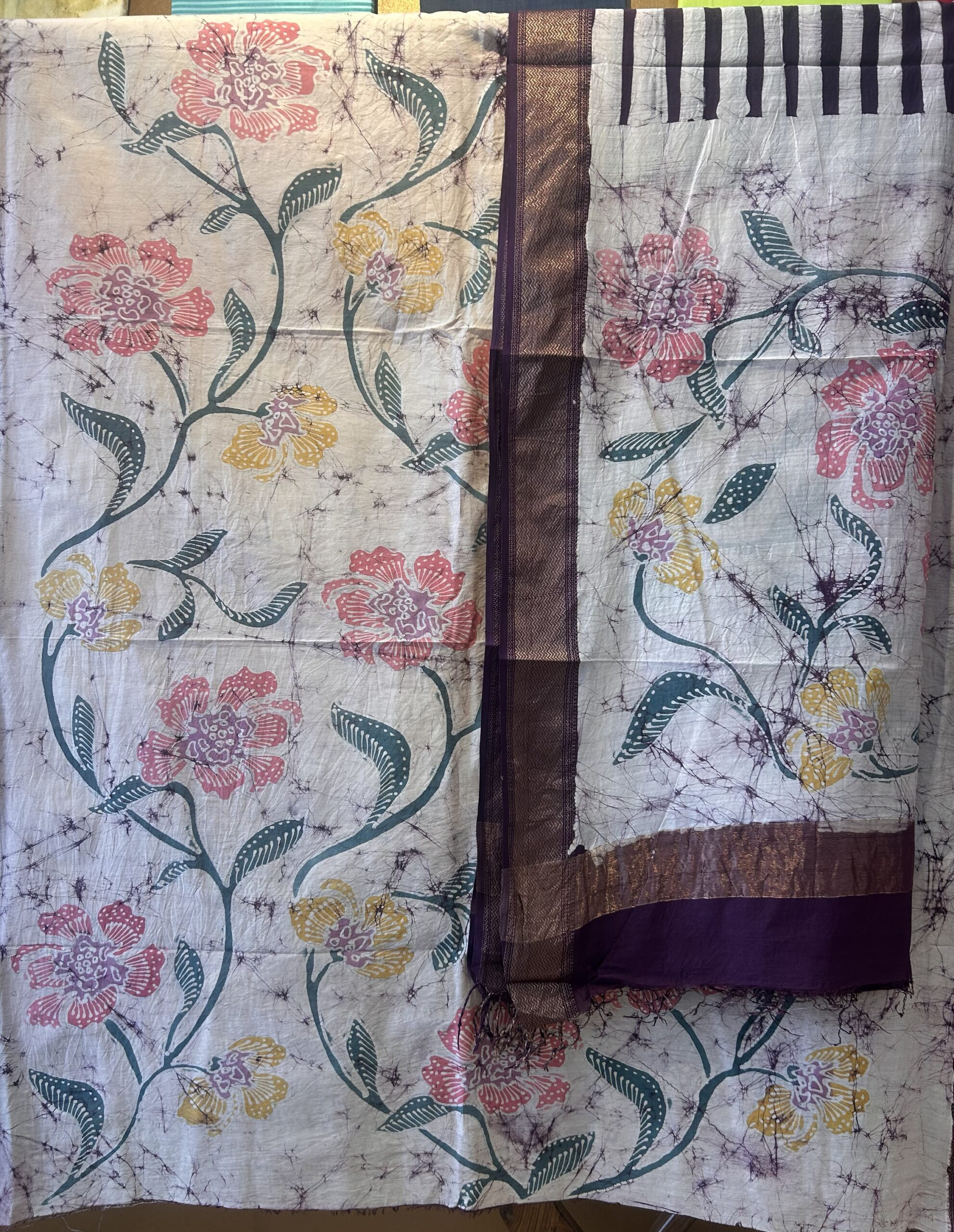 Maheshwari Handloom Indo Asian Print Top Dupatta