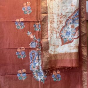 Maheshwari Handloom Indo Asian Print Top Dupatta