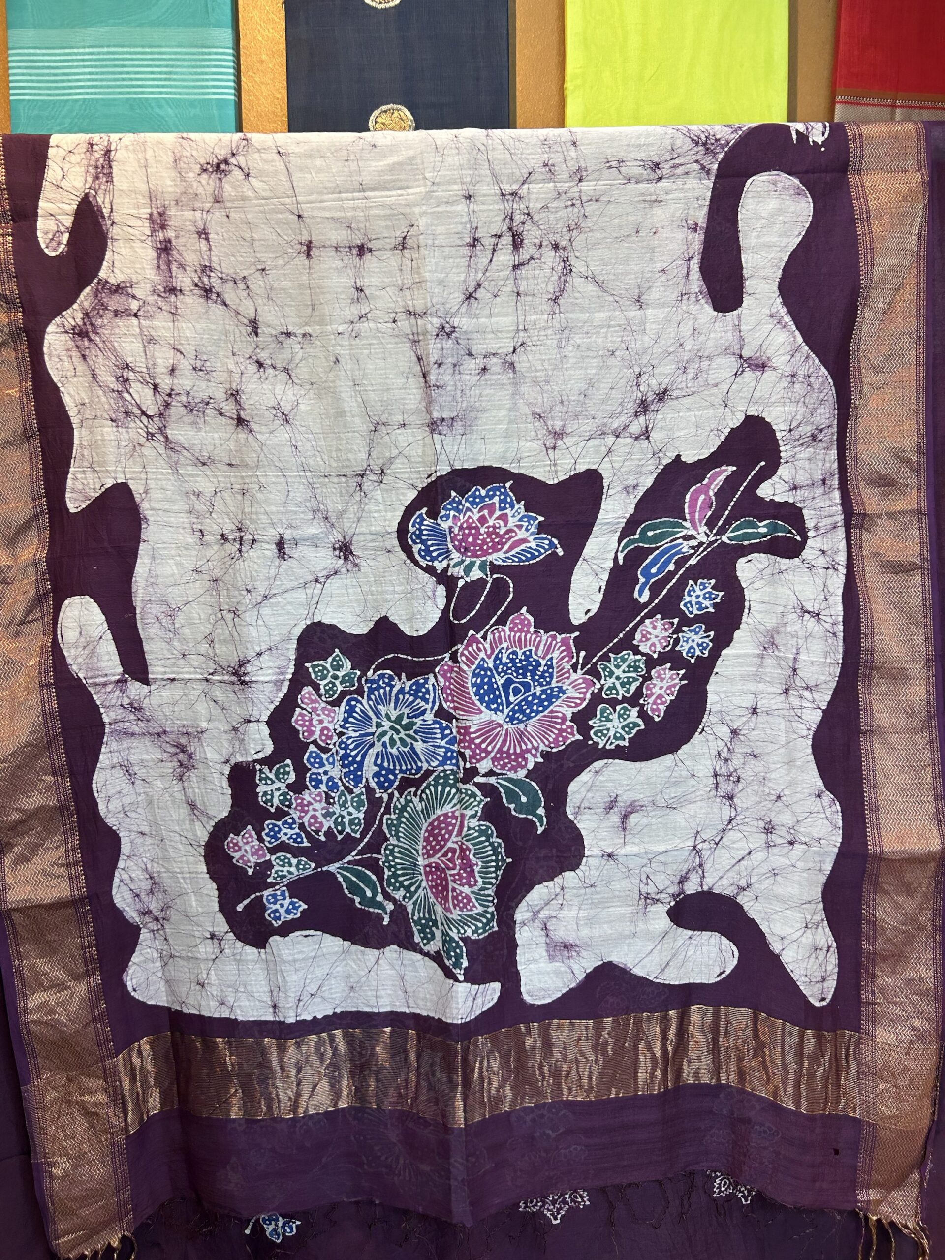 Maheshwari Handloom Indo Asian Print Top Dupatta