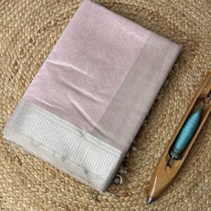 Maheshwari Handloom Silver Chatai M. Rasta Saree